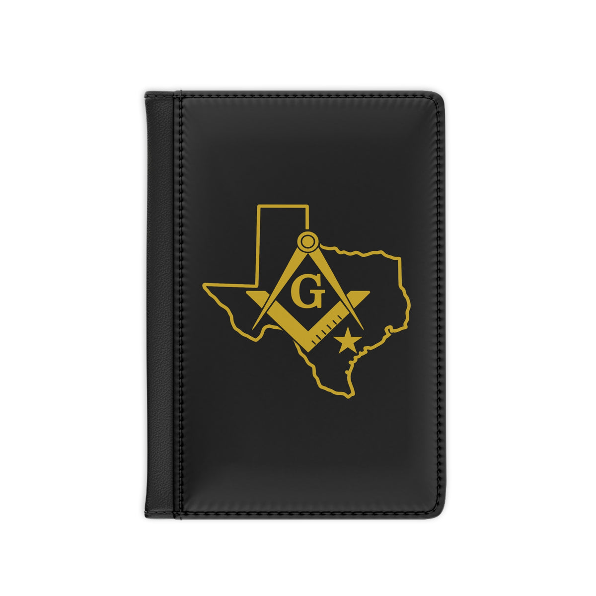 Master Mason Blue Lodge Passport Cover - Black Texas Mason PU Leather - Bricks Masons