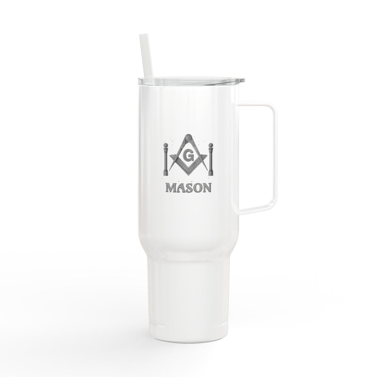 Master Mason Blue Lodge Ringneck Tumbler - Winkelmaß & Zirkel G mit zwei Säulen