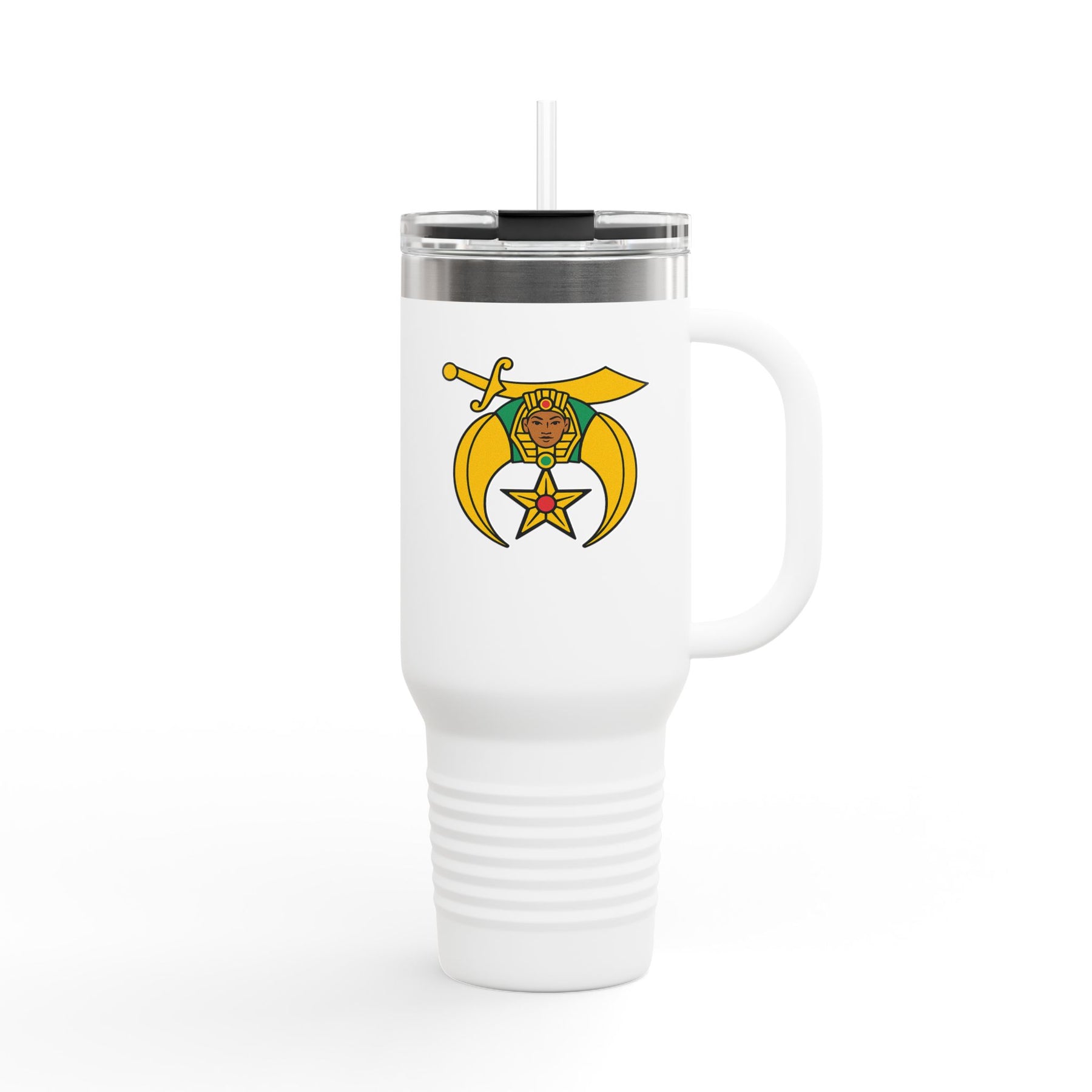 Daughters of Sphinx Ringneck Tumbler - White Stainless Steel & Insulated 40oz - Bricks Masons
