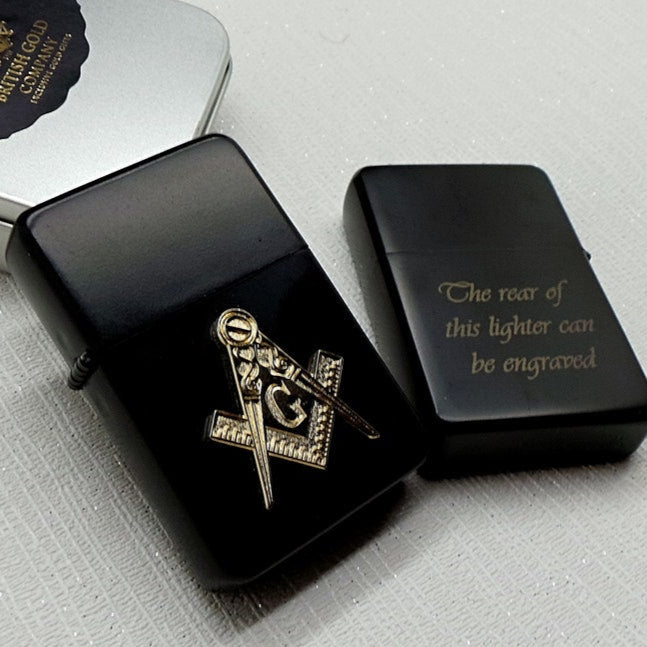 Master Mason Blue Lodge Lighter - Personalised Engraving & Case - Bricks Masons