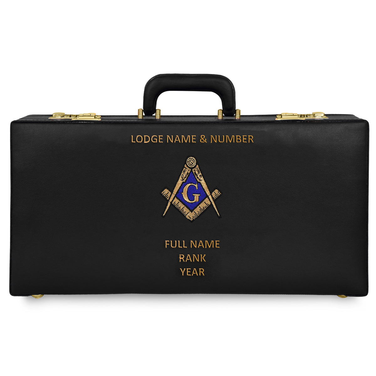 Master Mason Blue Lodge Apron Case - Hand Embroidery Personalization Half Size - Bricks Masons