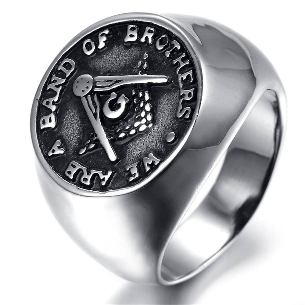 Master Mason Blue Lodge Ring - WE ARE A BAND OF BROTHERS - Bricks Masons
