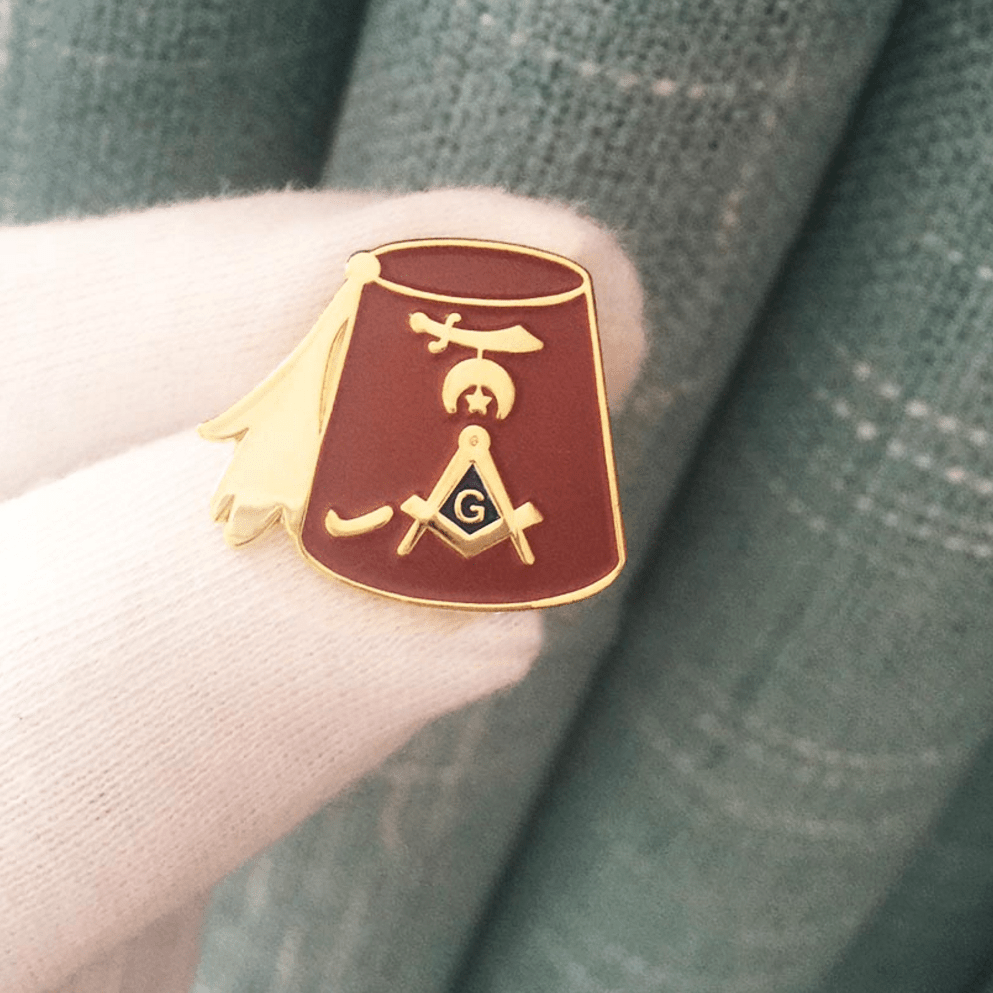 Shriners Lapel Pin - Square and Compass - Bricks Masons