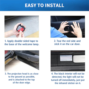 Knights Templar Car Door Light Projector - Customizable Wireless LED - Bricks Masons