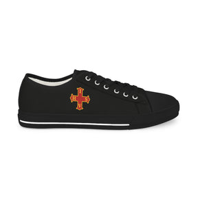 Red Cross of Constantine Sneaker - Low Top Sneaker Black & White - Bricks Masons