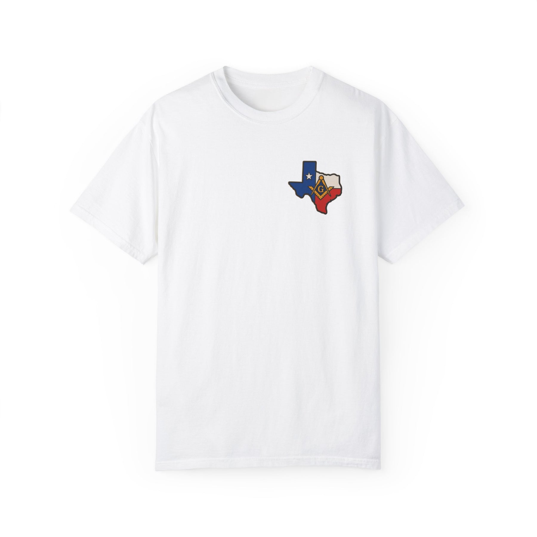 Master Mason Blue Lodge T-Shirt - Garment-Dyed Texas Mason - Bricks Masons