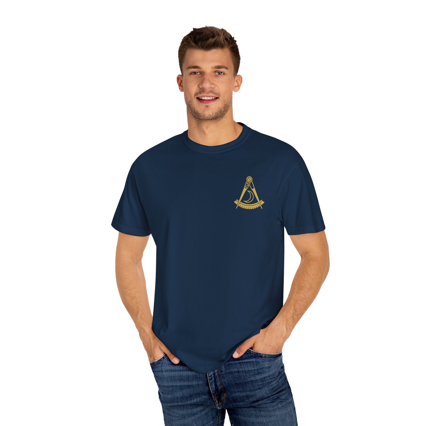 District Deputy Grand Master Blue Lodge T-Shirt - Garment-Dyed Tee - Bricks Masons