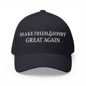 Master Mason Blue Lodge Baseball Cap - Embroidered Make Freemasonry Great Again - Bricks Masons