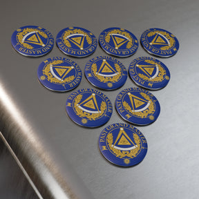 Past Grand Master Blue Lodge Magnet - Decorative Refrigerator - Bricks Masons