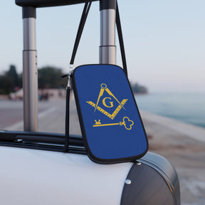 International Masons Passport Wallet - Blue & Yellow With Shoulder & Wrist Strap - Bricks Masons