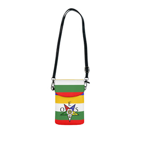 OES Cell Phone Wallet - Colorful Star With Microfiber Leather - Bricks Masons