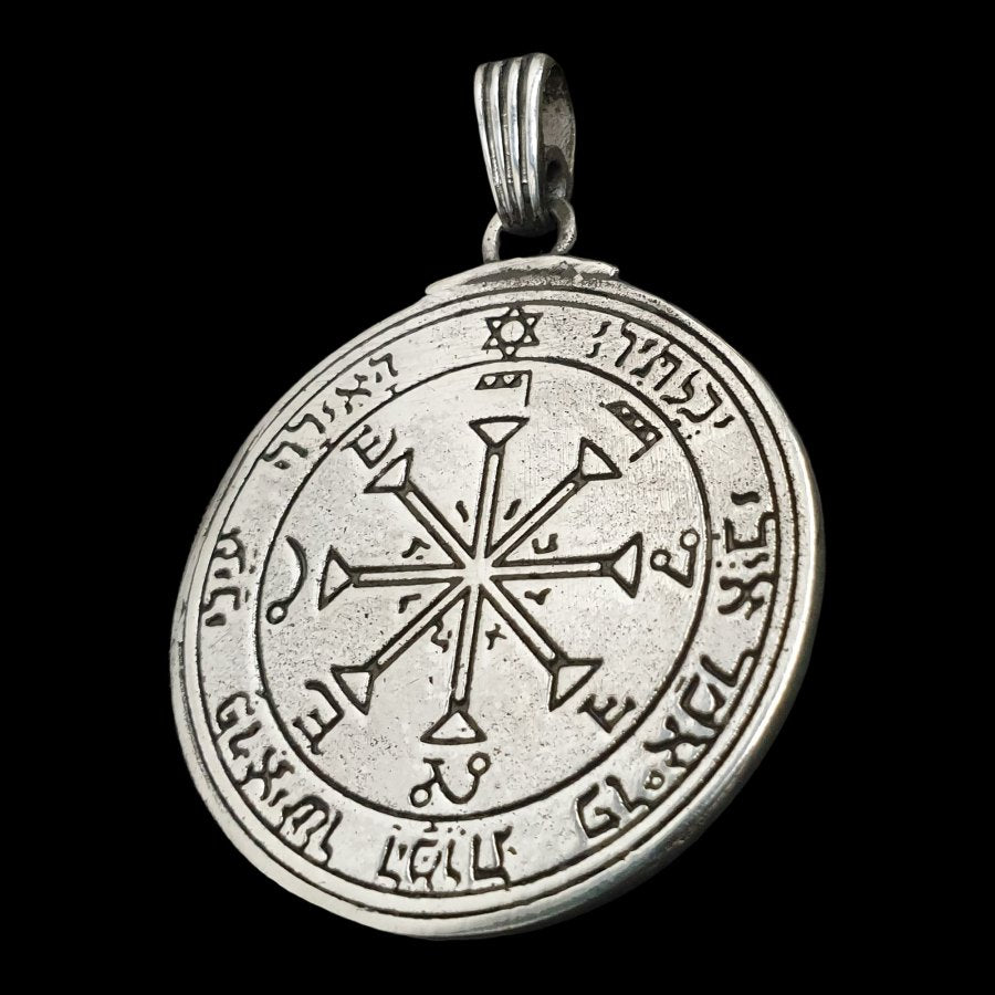 Solomon Pendant Fourth and Sixth Pentacle consecrated to the Sun Silver 3.6 cm 25 g Art 1169 - Bricks Masons