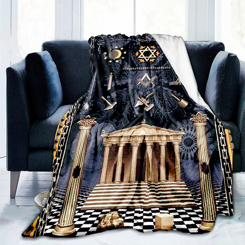 Masonic Blanket - 3D Print Flannel Plush Throw - Bricks Masons