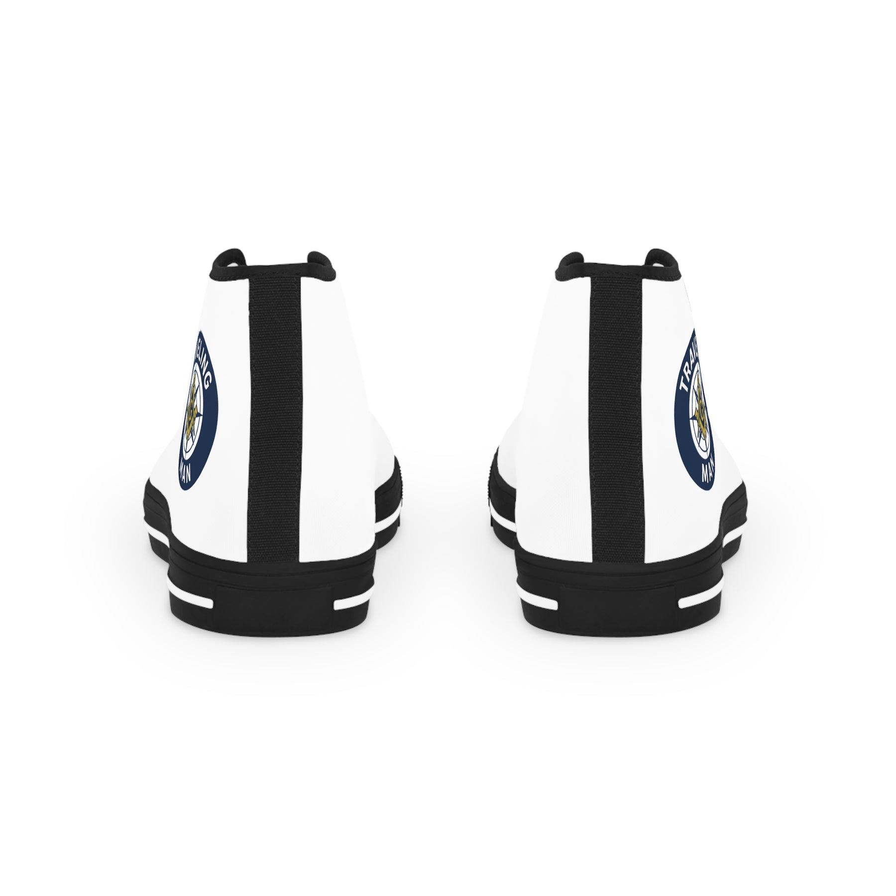 Master Mason Blue Lodge Sneaker - High Top Black & White Sole Traveling Mason - Bricks Masons
