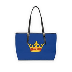 PYCH Handbag - Blue PU Leather Adjustable Handles - Bricks Masons