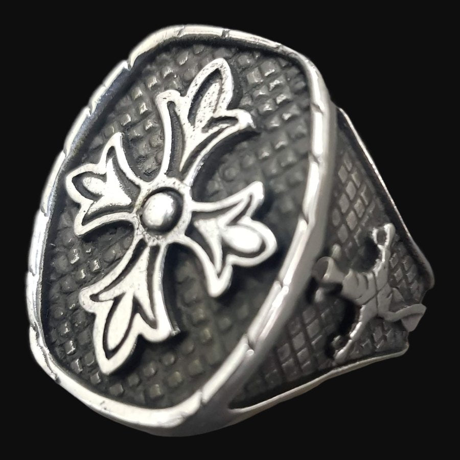 Knights Templar Ring 2.5 x 2 cm 15 g Silver Art 1274 - Bricks Masons