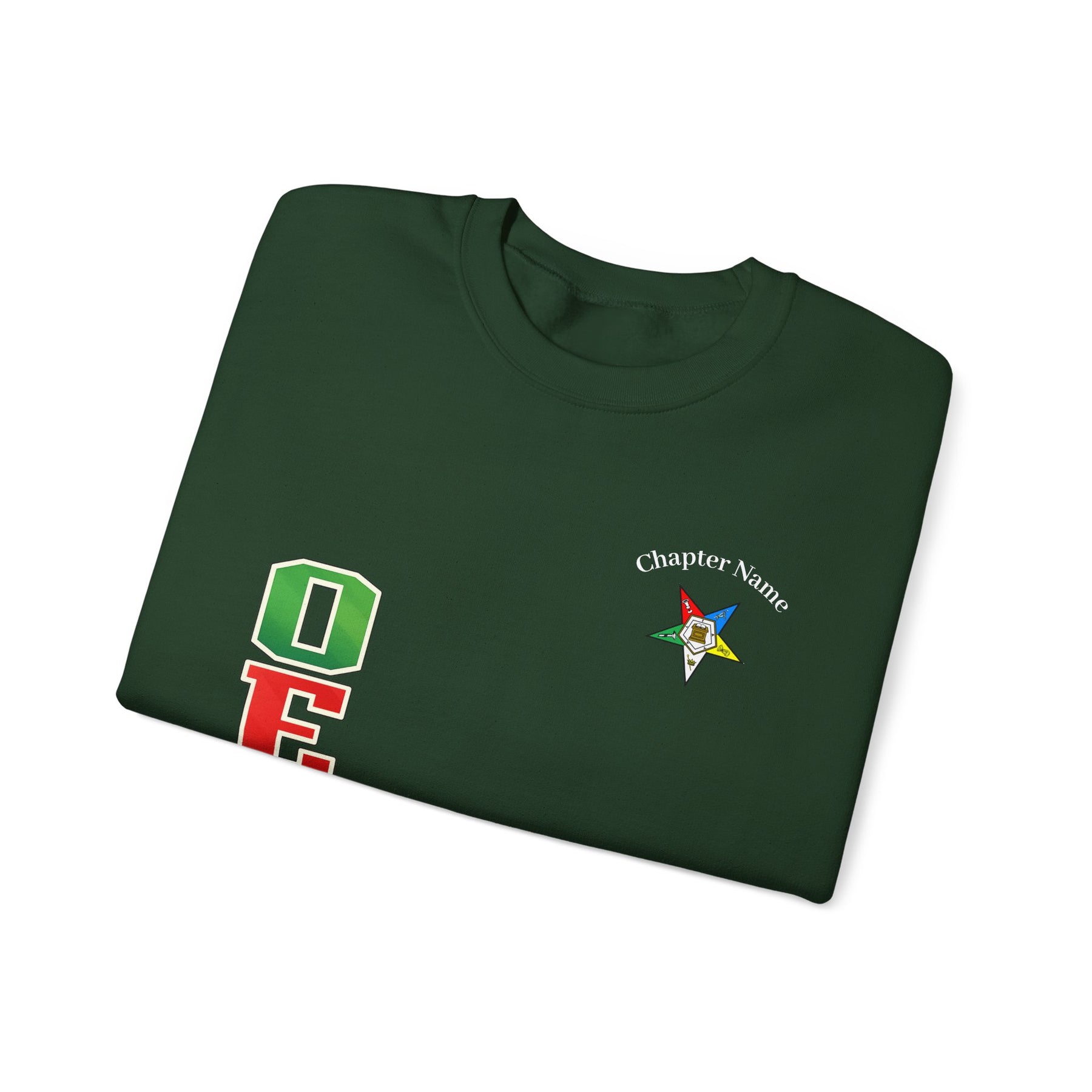 OES Sweatshirt - Colorful Eastern Star & Initials with Personalization - Bricks Masons