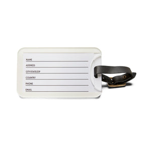 OES Luggage Tag - Pink With Black Leather Strap - Bricks Masons