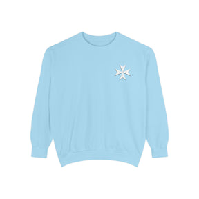 Order of Saint Lazarus Sweatshirt - Embroidered White Cross Emblem - Bricks Masons