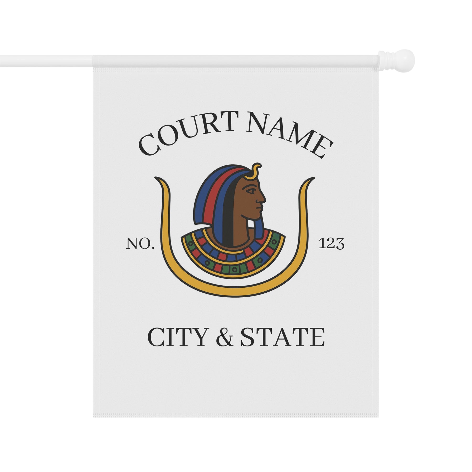 DOI Yard Flag - White Poly Poplin With Personalization - Bricks Masons