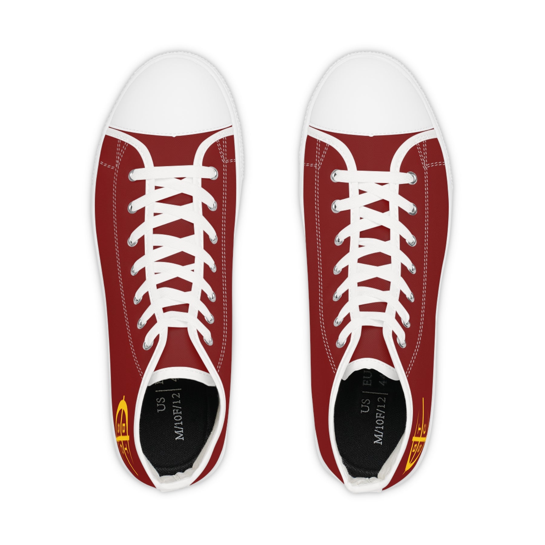 Council of Crusaders Sneaker - High Top Black & White Sole Maroon Canvas - Bricks Masons