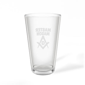 Master Mason Blue Lodge Pint Glass - Square & Compasses with G Design