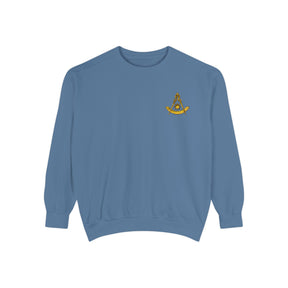 Past Master Blue Lodge Sweatshirt - Embroidered Quadrant & Compass Sun - Bricks Masons