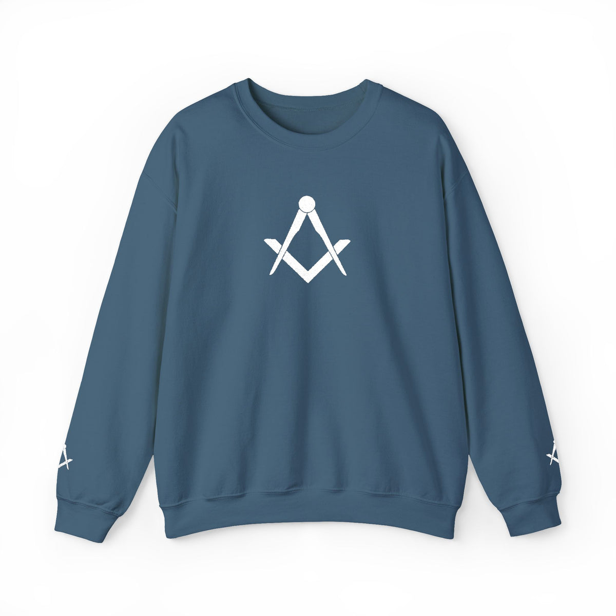 Master Mason Blue Lodge Sweatshirt - Crewneck Square & Compass Embroidery - Bricks Masons
