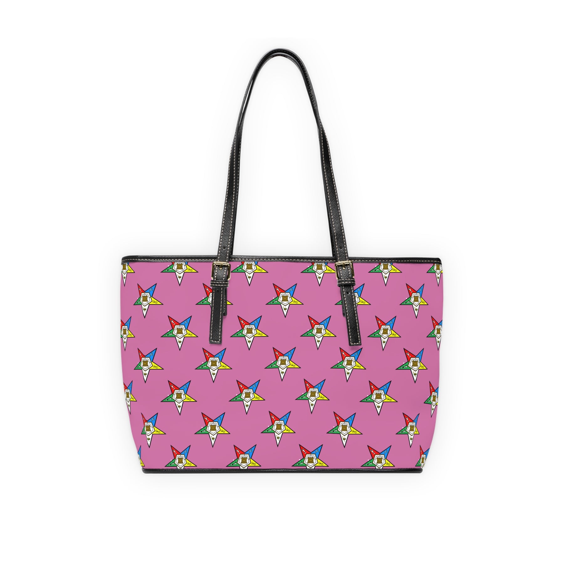OES Handbag - Pink PU Leather With Stars - Bricks Masons