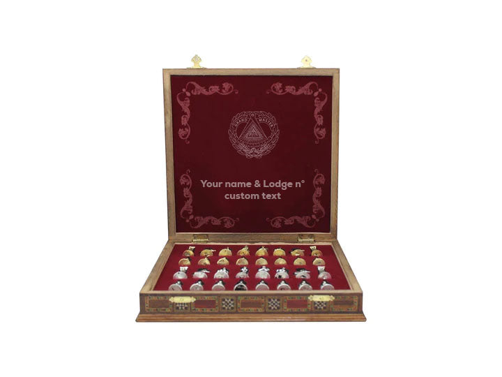 Grand Master Blue Lodge Chess Set - 16.5" (42cm) - Bricks Masons