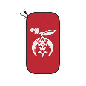 Shriners Passport Wallet - Red & White With Shoulder & Wrist Strap - Bricks Masons