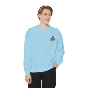 Master Mason Blue Lodge Sweatshirt - Square & Compass with G US Flag - Bricks Masons
