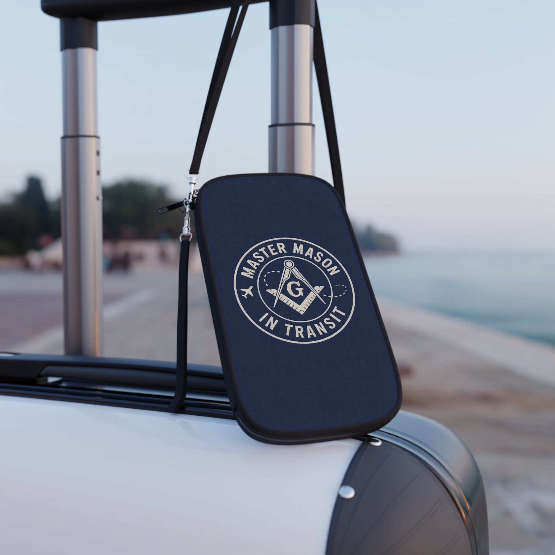 Master Mason Blue Lodge Passport Wallet - Mason In Transit With Shoulder & Wrist Strap - Bricks Masons