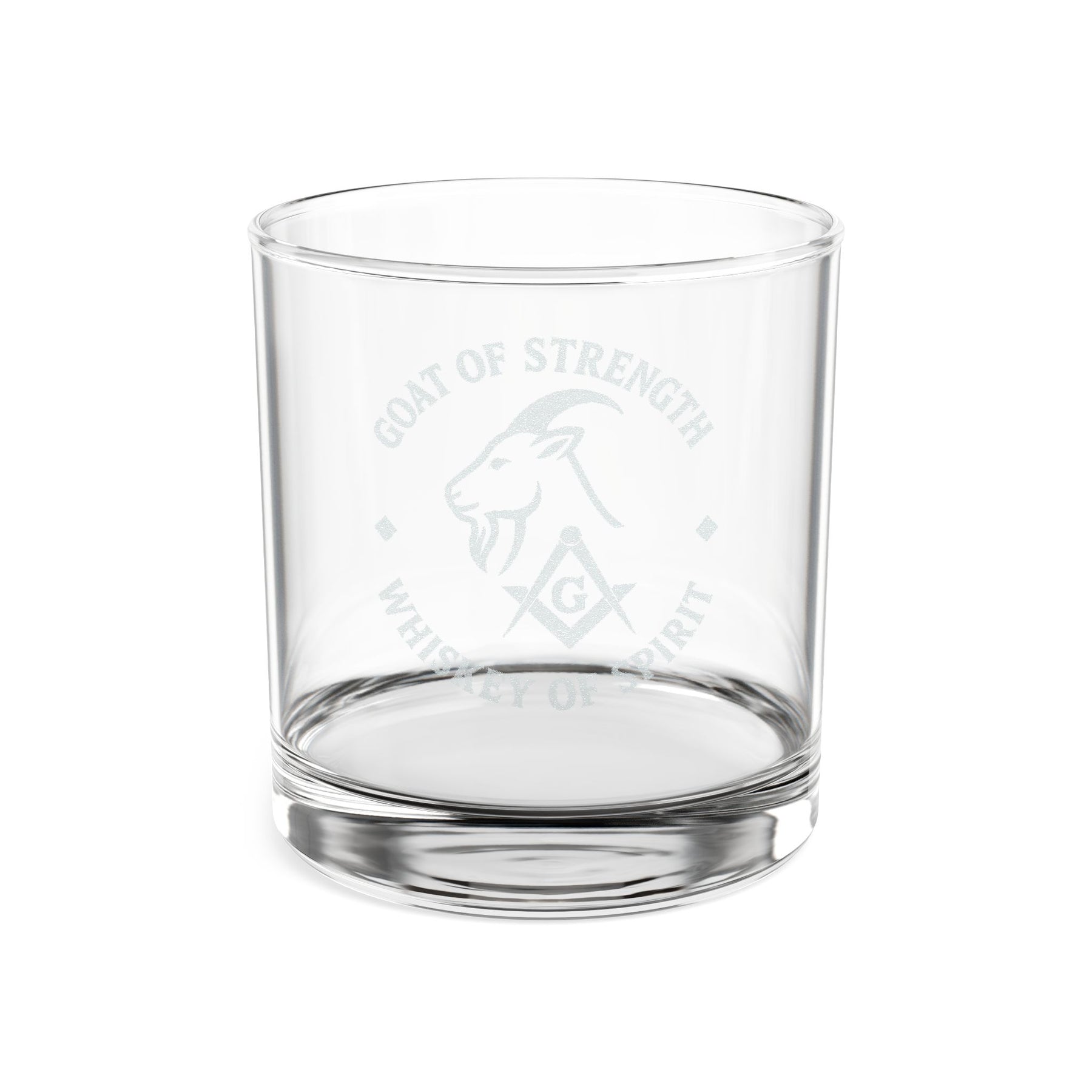 Master Mason Blue Lodge Whiskey Glass - S&C G Goat of Strength Whiskey of Spirit - Bricks Masons