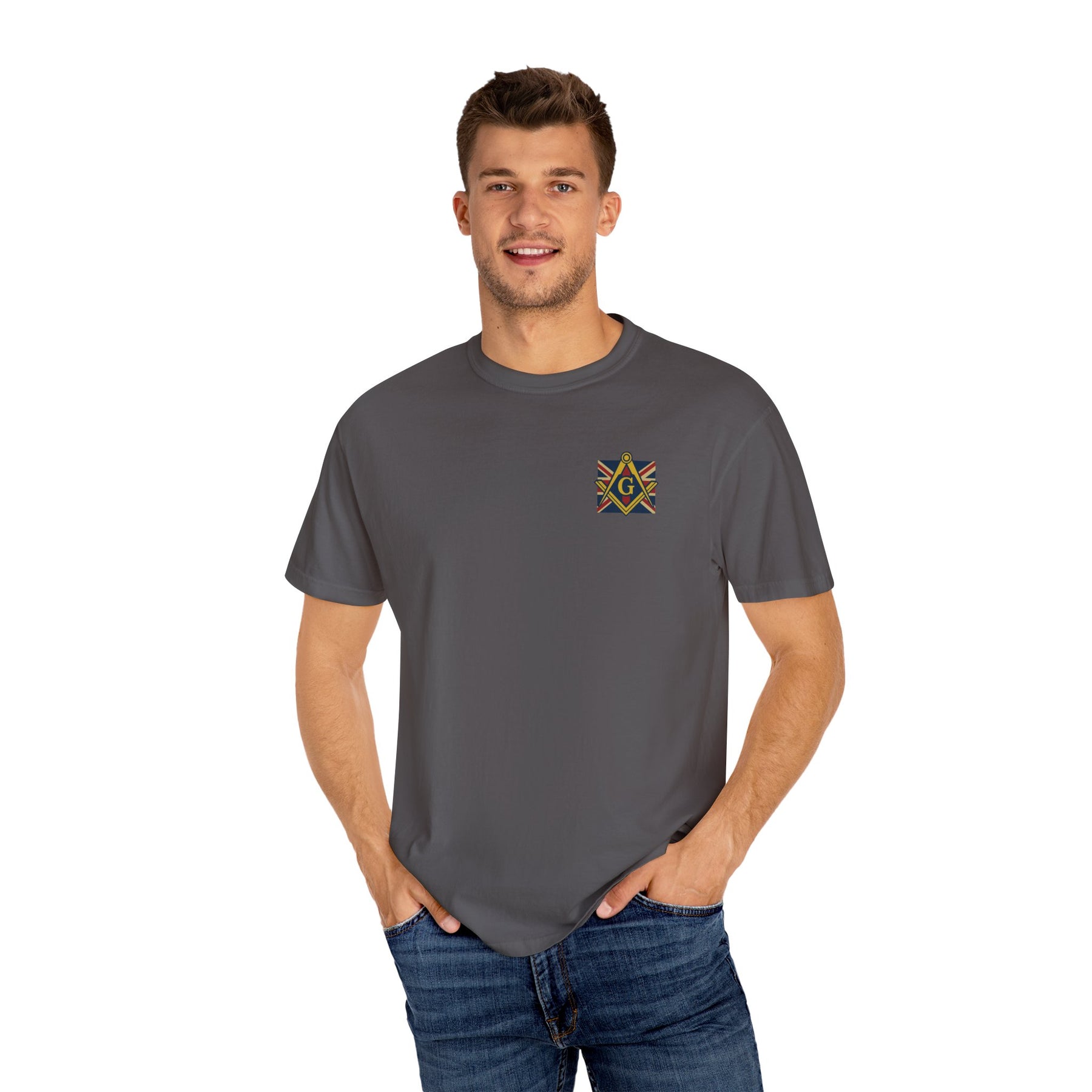 Master Mason Craft T-Shirt - United Kingdom Mason Garment-Dyed Tee - Bricks Masons