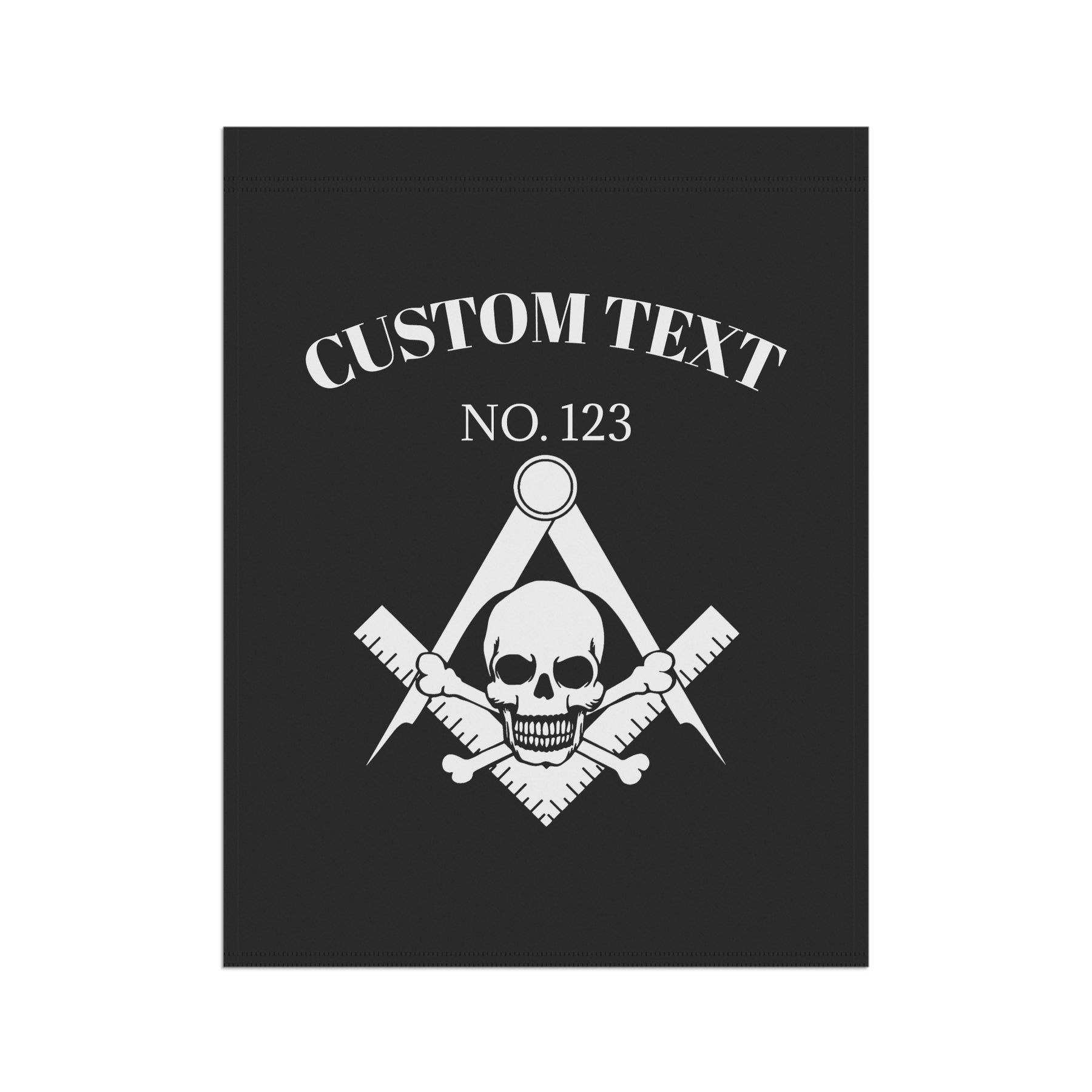 Widows Sons Yard Flag - White Skull & Bones Personalized - Bricks Masons