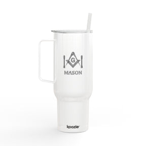 Master Mason Blue Lodge Ringneck Tumbler - Winkelmaß &amp; Zirkel G mit zwei Säulen