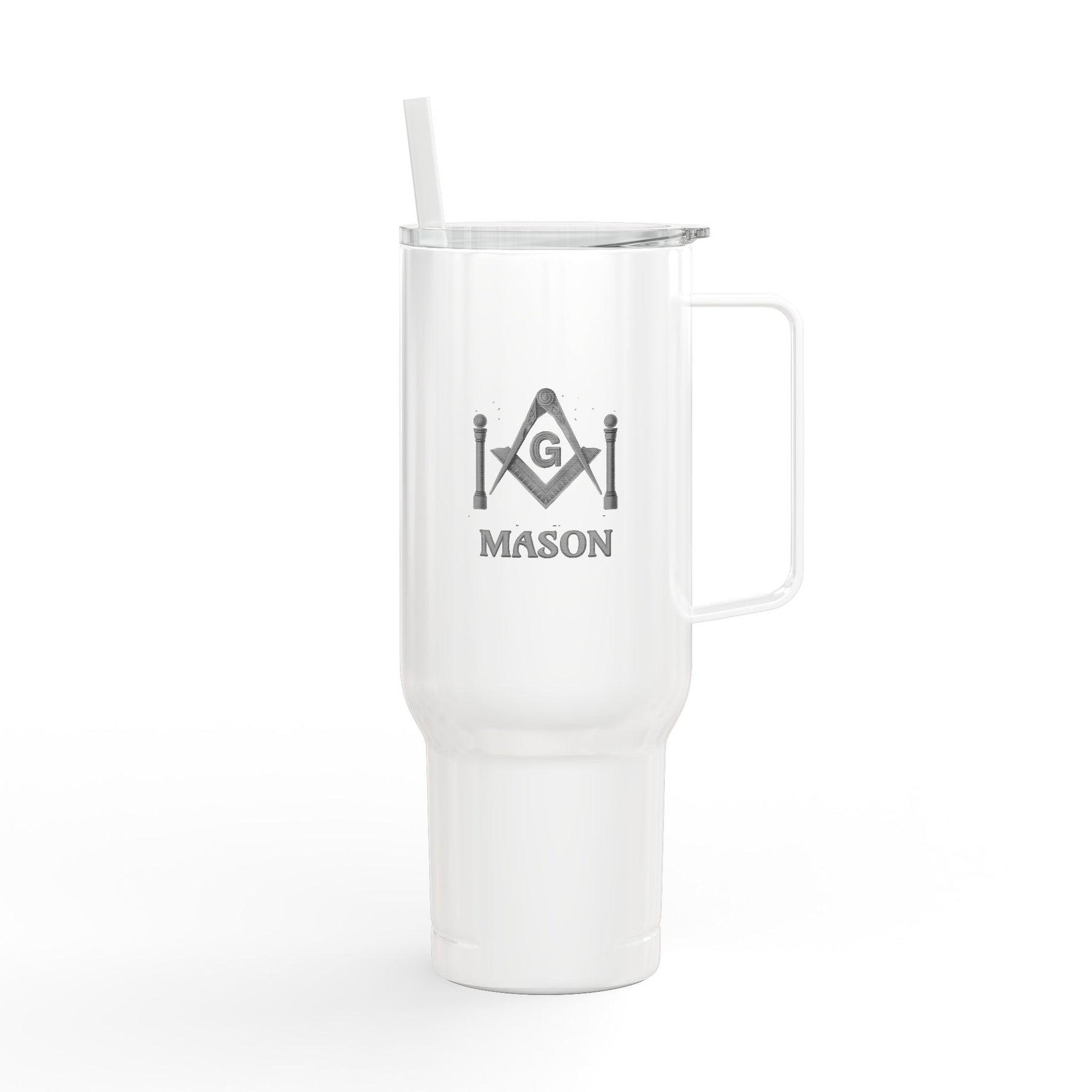 Master Mason Blue Lodge Ringneck Tumbler - Winkelmaß &amp; Zirkel G mit zwei Säulen