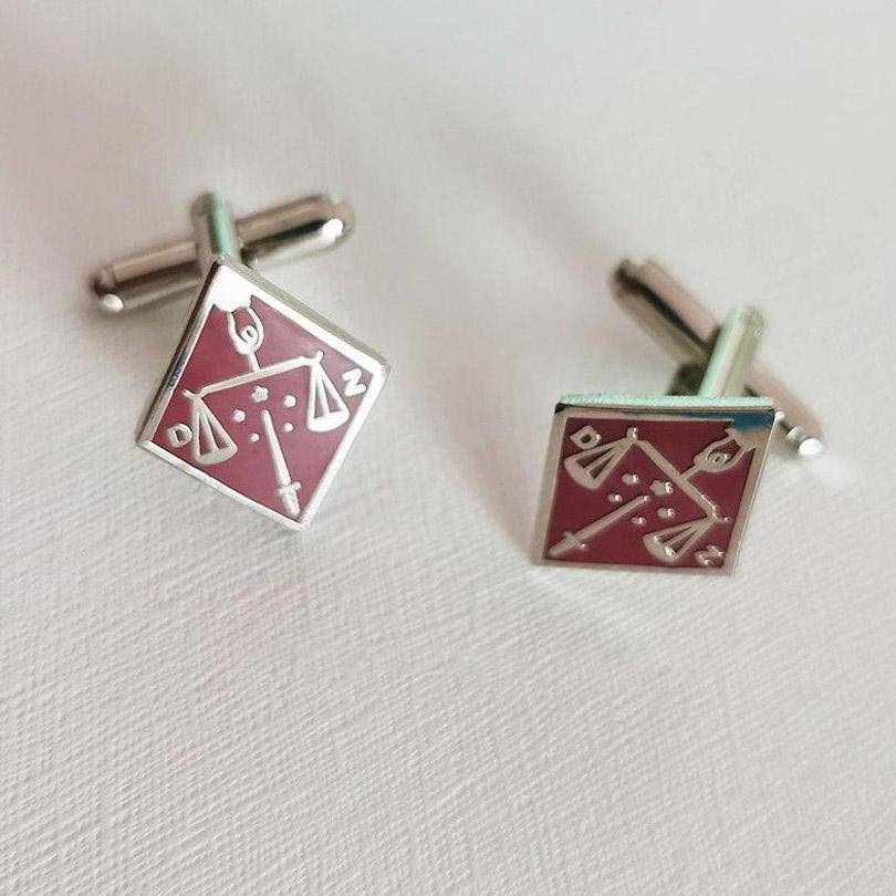 16th Degree Scottish Rite Cufflink - Princes of Jerusalem Rhombus - Bricks Masons