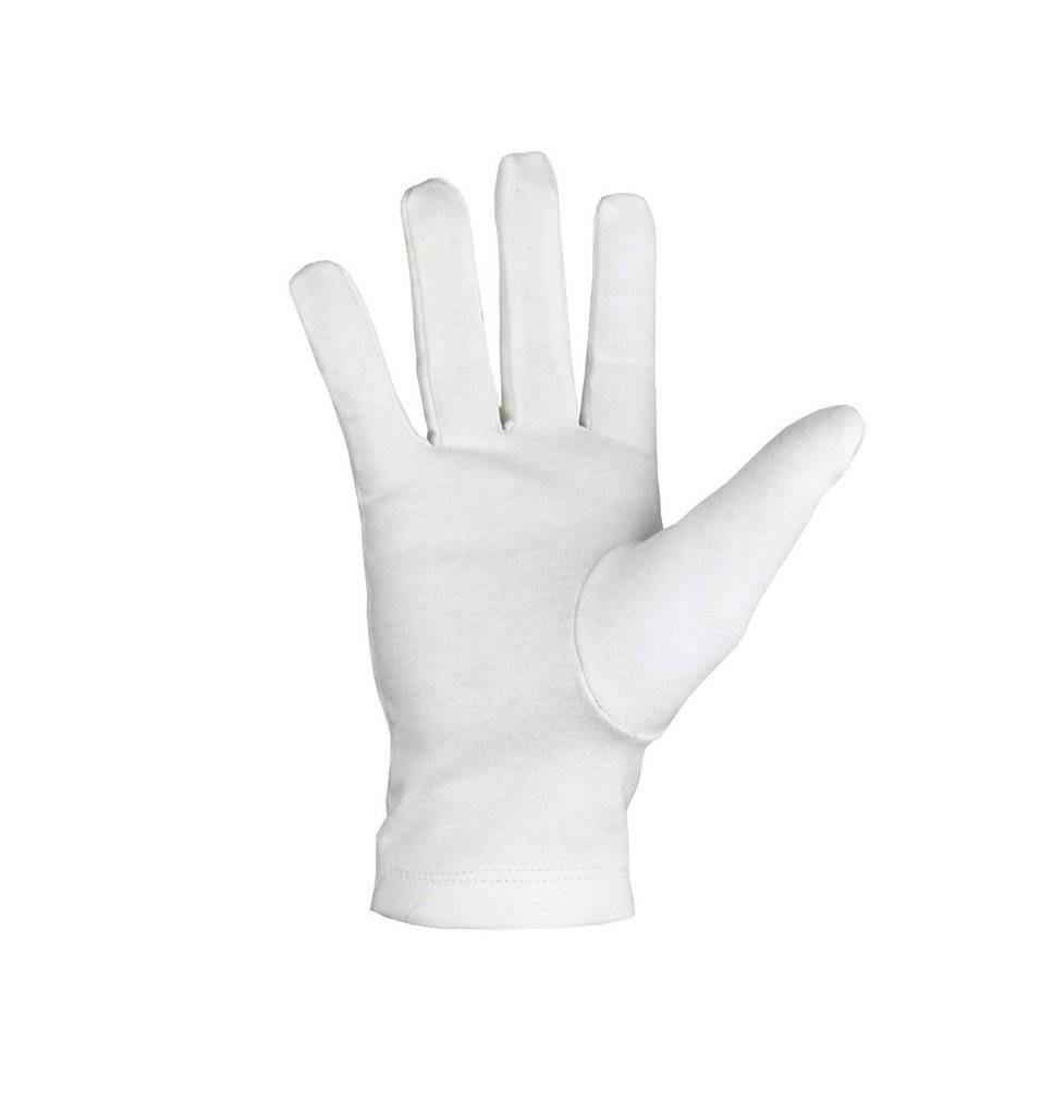 Gloves - White Cotton with Golden Acacia Leaf