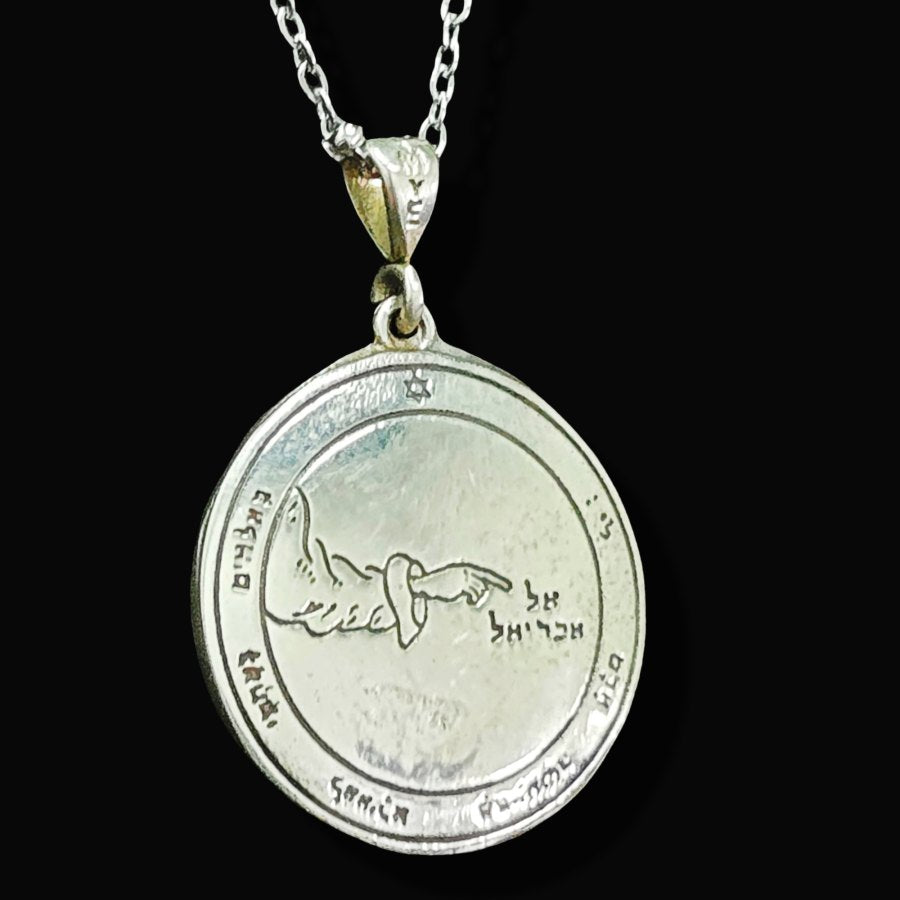 Wiccan Pendant Second Pentacle consecrated to the Moon in Silver 3 cm 8 g 44 Seals of Solomon Art 1708 - Bricks Masons