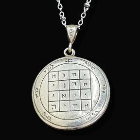 Wiccan Pendant First Pentacle consecrated to Saturn Silver 3 Cm 44 Seals of Solomon Art 1710 - Bricks Masons