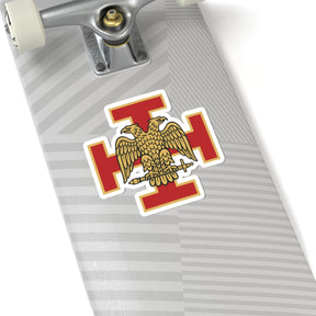 33rd Degree Scottish Rite Sticker Decal - Kiss-Cut Red & Gold Eagle - Bricks Masons