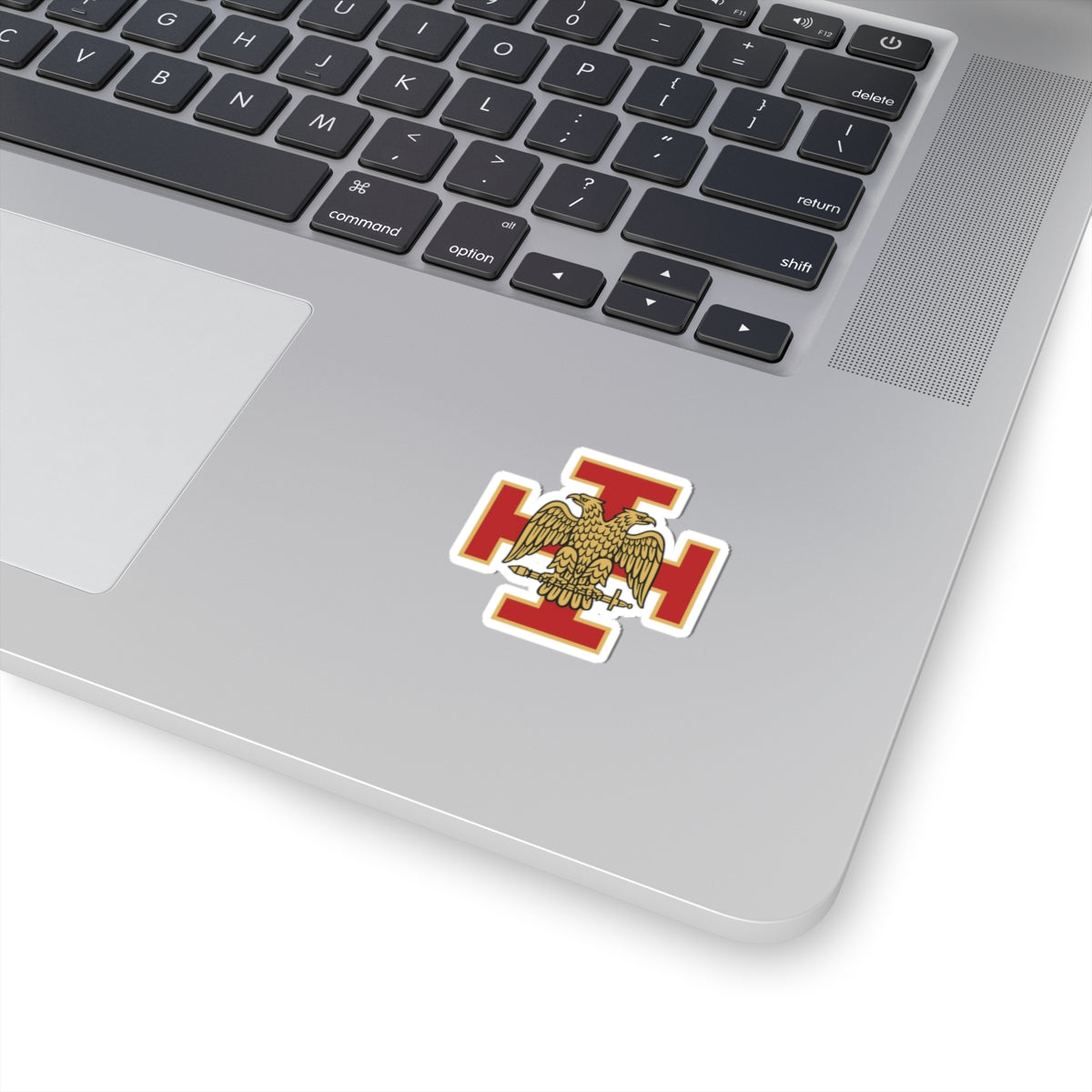 33rd Degree Scottish Rite Sticker Decal - Kiss-Cut Red & Gold Eagle - Bricks Masons