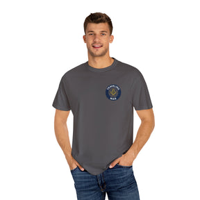 Master Mason Blue Lodge T-Shirt - Traveling Mason Garment-Dyed Tee - Bricks Masons