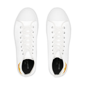 PYCH Sneaker - High Top Black & White Sole White Canvas - Bricks Masons