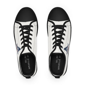 Master Mason Blue Lodge Sneaker - Low Top Sneaker Black & White USA Flag - Bricks Masons