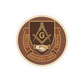Master Mason Blue Lodge Sticker Decal - Kiss-Cut Brotherly Love - Bricks Masons