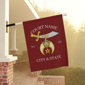 Shriners Yard Flag - Maroon Personalized Poly Poplin - Bricks Masons