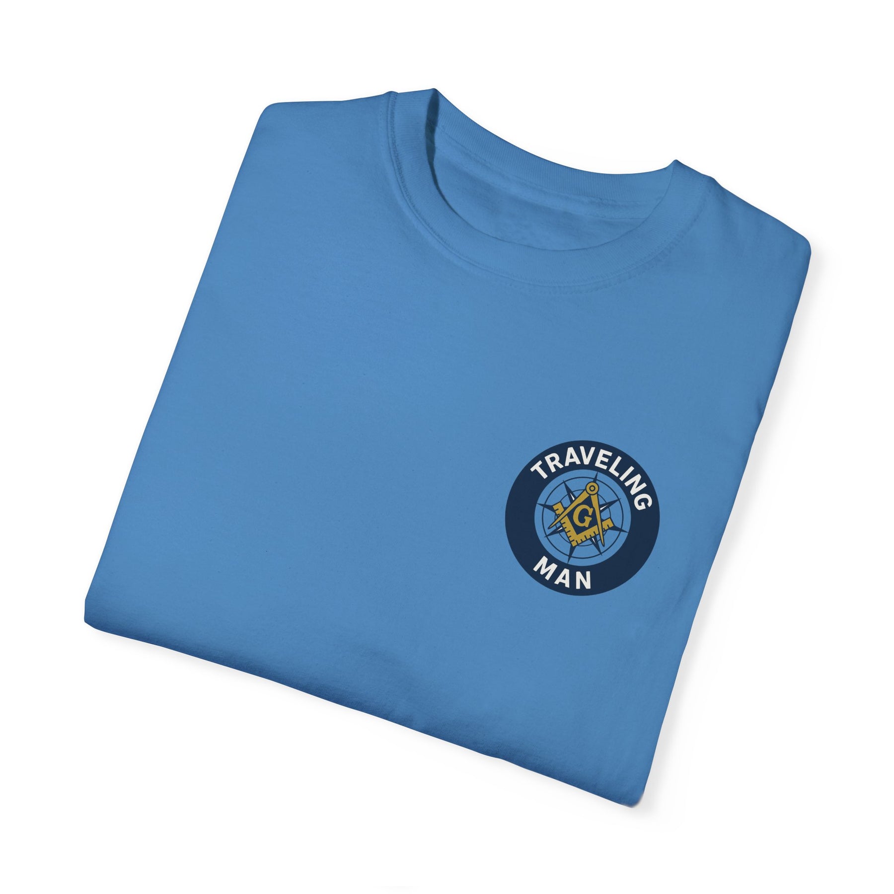 Master Mason Blue Lodge T-Shirt - Traveling Mason Garment-Dyed Tee - Bricks Masons